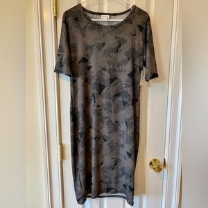 LuLaRoe Julia dress, Black/Grey, Size Medium, NWT